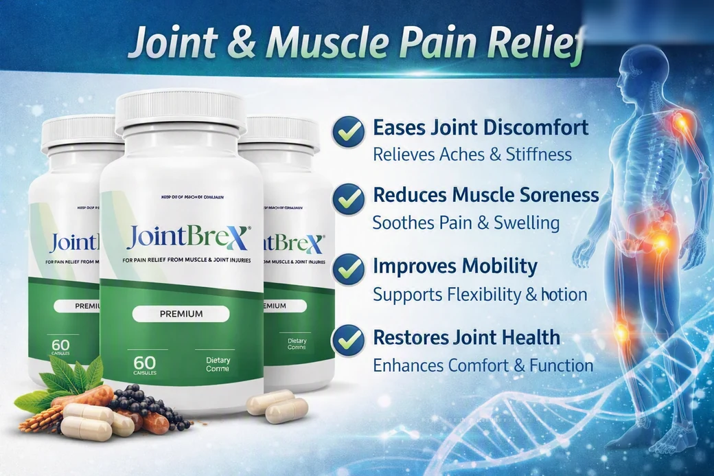 Diagram showing how JointBrex works to support joint and muscle comfort